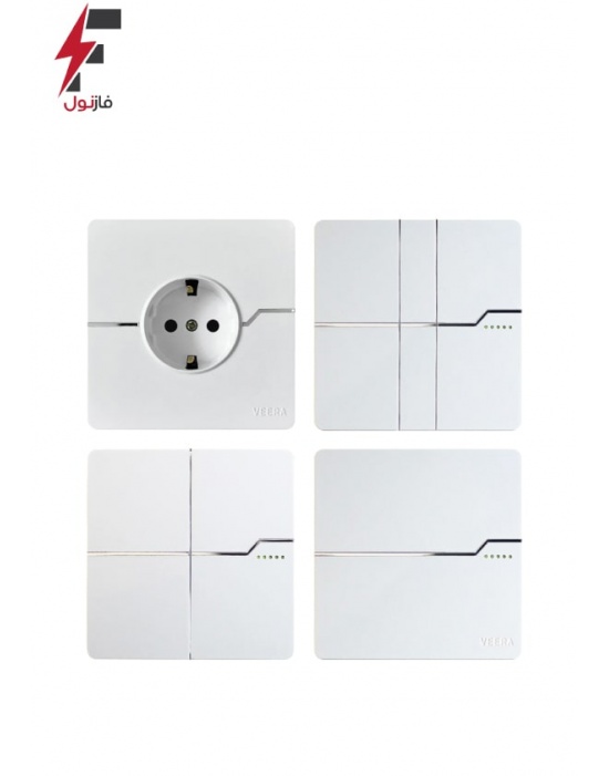 کلید و پریز ویرا مدل T2 سفید