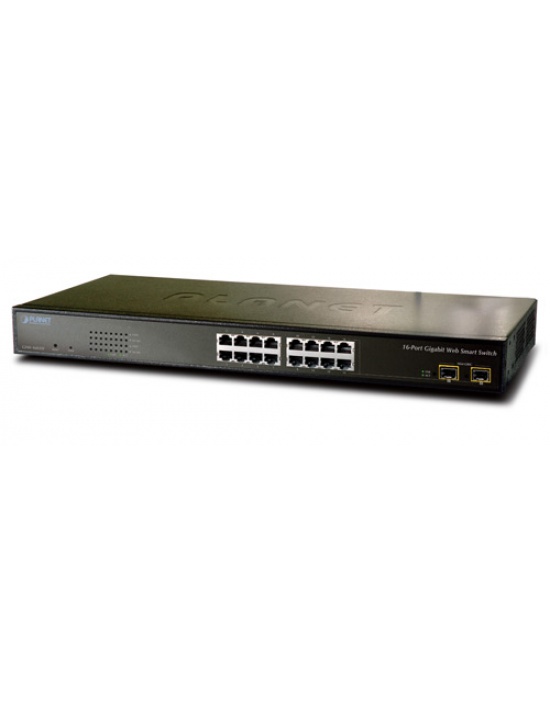 سوئیچ شبکه 16 پورت Gigabit Ethernet با اسلات SFP/mini-GBIC  و قابل مدیریت Planet
