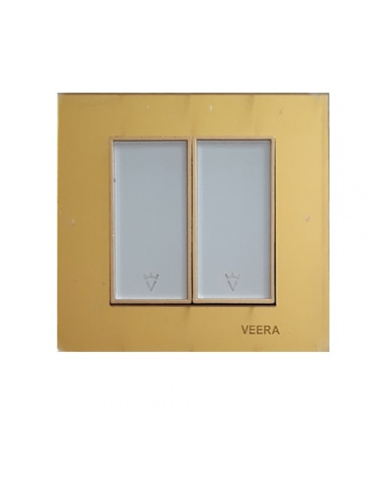 کلید و پریز ویرا الکتریک مدل امگا طلایی طلایی سفید ( تمام شیشه )